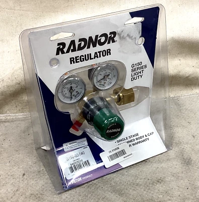 RADNOR RAD64003029 Gas Regulator Single Stage CGA 540 Inlet 9/16"-18 M RH Outlet
