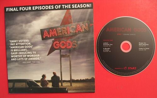 AMERICAN GODS Promo DVD Final 4 Season 1 Eps 5 6 7 8 Emmy Screener Neil Gaiman - Afbeelding 1 van 5