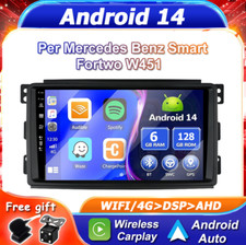 CarPlay Per Mercedes Benz Smart Fortwo W451 Autoradio Android14 GPS Navi 6G+128G