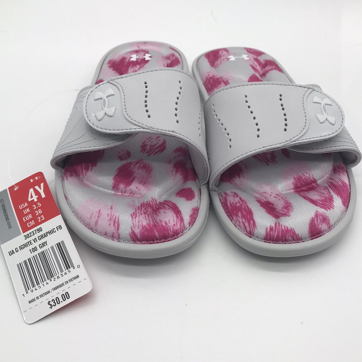 UNDER ARMOUR KIDS UA G IGNITE VI GRAPHIC FB PADDED SLIDES 