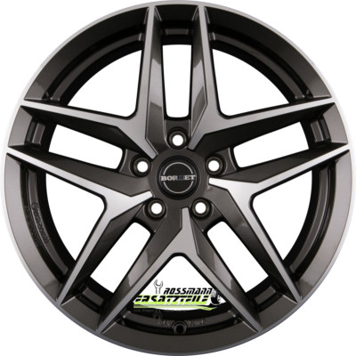 Borbet Z mistral anthracite glossy polished 7.5x18 ET43 - LK5/112 ML57.1 Felge
