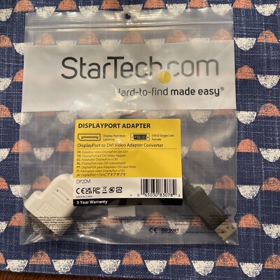 NEW StarTech DP2DVI DisplayPort To DVI Video Adapter Converter Cord