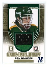 2014 IN THE GAME BETWEEN THE PIPES GOLD GAME USED JERSEY 1/1 DON BEAUPRE - STARS