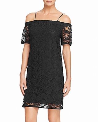 aqua black lace dress Aqua Dress W/ Flower & Black Lace Detailing - Size: 10