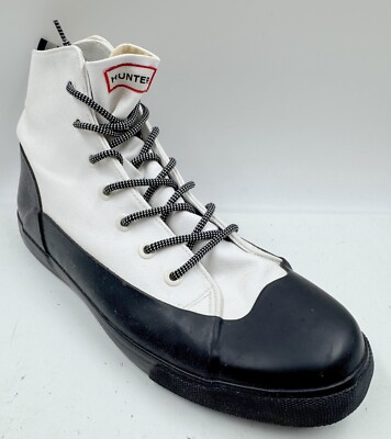 Hunter For Target Men's Sneakers Size 13 White Black Canvas High Top Shoes