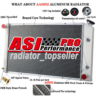 For 1970-1981 V8 Pontiac Firebird/Trans I6 3.8 CC573 Am 3 Row Aluminum Radiator