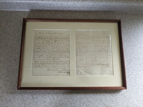 1845 Thomas Jefferson Campbell Handwritten Lawyer Authorization Papers Antique