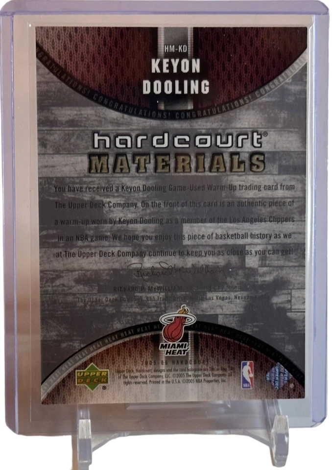 2005-06 Upper Deck Hardcourt Materials Keyon Dooling Miami Heat Card #HM-KD - Image 2 of 4