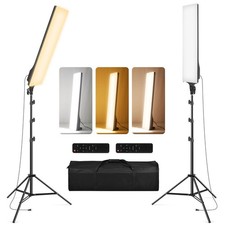 23.6" LED Video Light 2-Pack Full Screen Photography Lighting Kit 2500-7500K ...