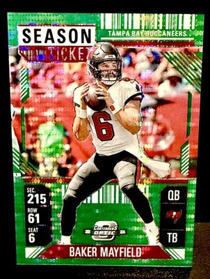 2024 Panini Contenders Optic Season Ticket Baker Mayfield #52 Green Pulsar /49