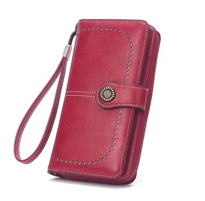 Damen Clutch Geldbörse mit Handyfach Leder Geldbeutel Handtasche Portemonnaie