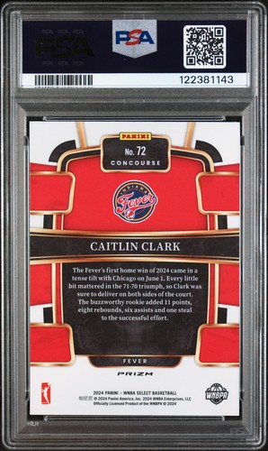 Caitlin Clark 2024 Select WNBA Concourse SILVER #72 RC Rookie (Fever) PSA 9 MINT - Picture 2 of 2