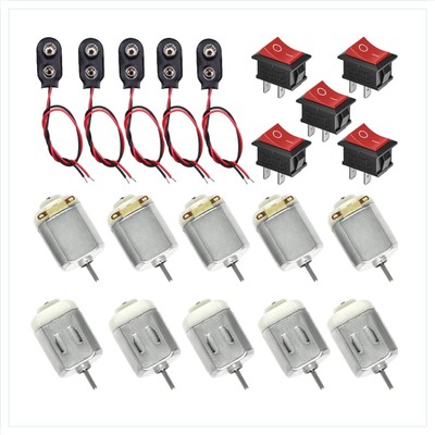 Mini Elektromotor DC Motor Schalter Batterie Clips für Arduino Bastelprojekte