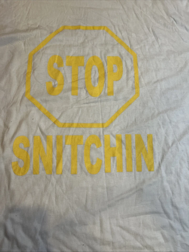 Camiseta De Colección Stop Snitching 50 Cent The Game Blanca Peso Pesado Gráfico Talla 2xl Foto 2 de 4