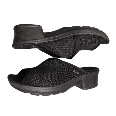 ⭐️an⭐️ BZees Lulu Slide Sandals Womens Size 9.5M Black Fabric Comfort
