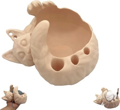 3D Cat Yarn Bowl for Crocheting Painting Crafting