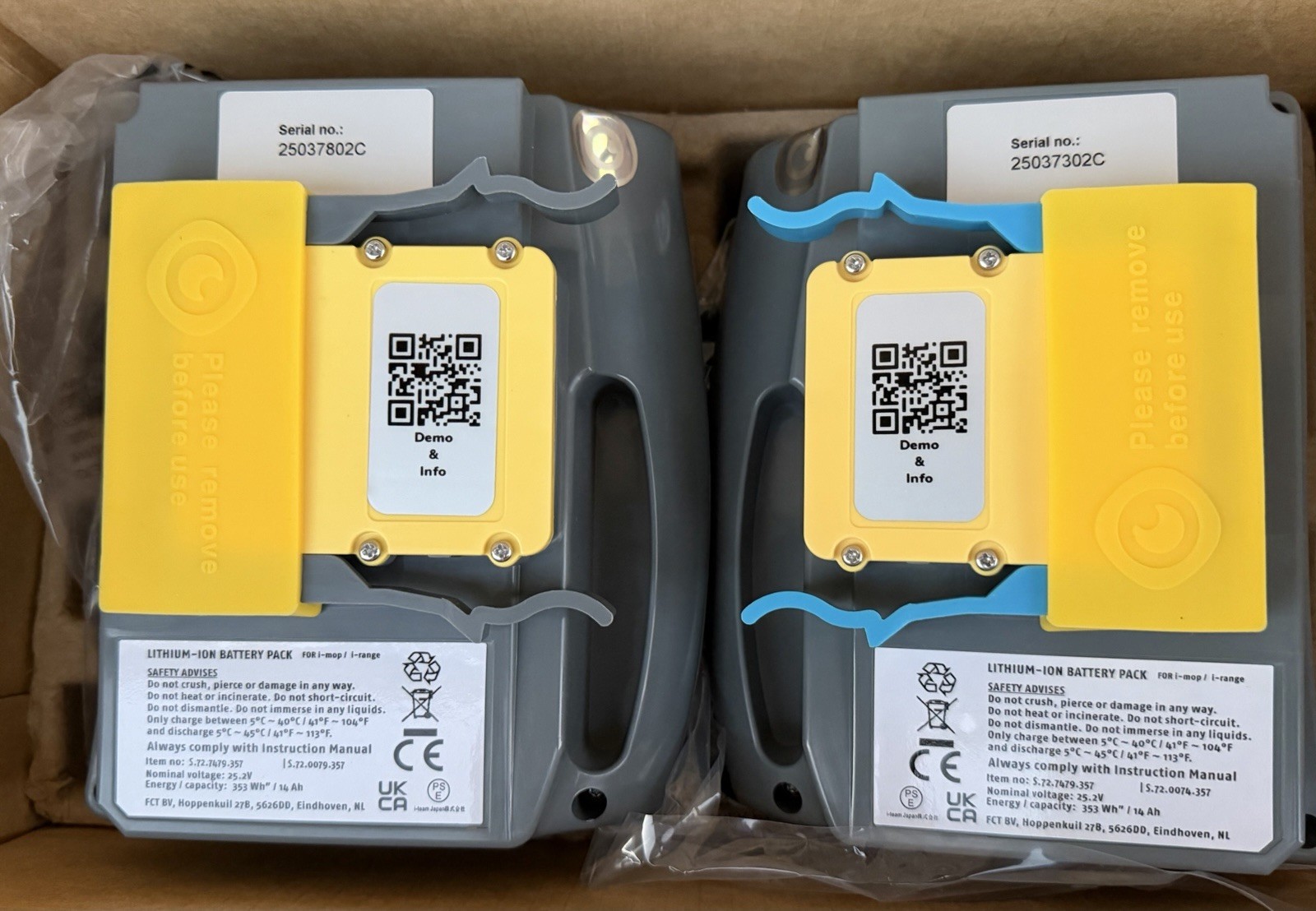New Tennant i-mop XXL Battery Kit 1237733 Genuine OEM