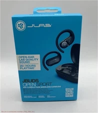 JLab JBuds Open Sport True Wireless Bluetooth Earbuds - Black