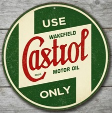 Castrol Motor Oil 8 Diameter Retro Novelty Metal Sign Made In Usa New