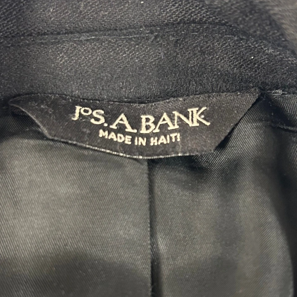 Abrigo Jos A Bank Para Hombre 42L Negro 100% Cachemira Clásico Invierno Defecto de Lujo Foto 3 de 4