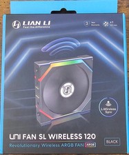 Lian Li UNI FAN SL Wireless 120mm ARGB Black Case Fan Open Box w/ Receiver