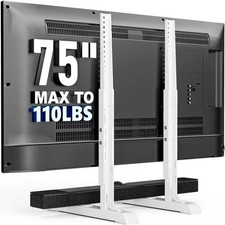 Universal TV Stand Fits 19-75 Inch LCD LED TVs Legs VESA 800X600mm White Base