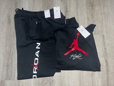 Nike Air Jordan Jumpman Flight MVP Jogger Hoodie Suit Set Black Mens Size XL