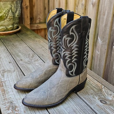 Vintage Tony Lama Safari Cowboy Boots Gray Size 9 D Made In USA