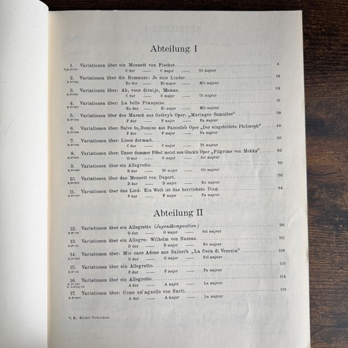 Mozart Variations Piano Song Book Sheet Music Edition Peters No. 273 VTG 1962 - Picture 3 of 7