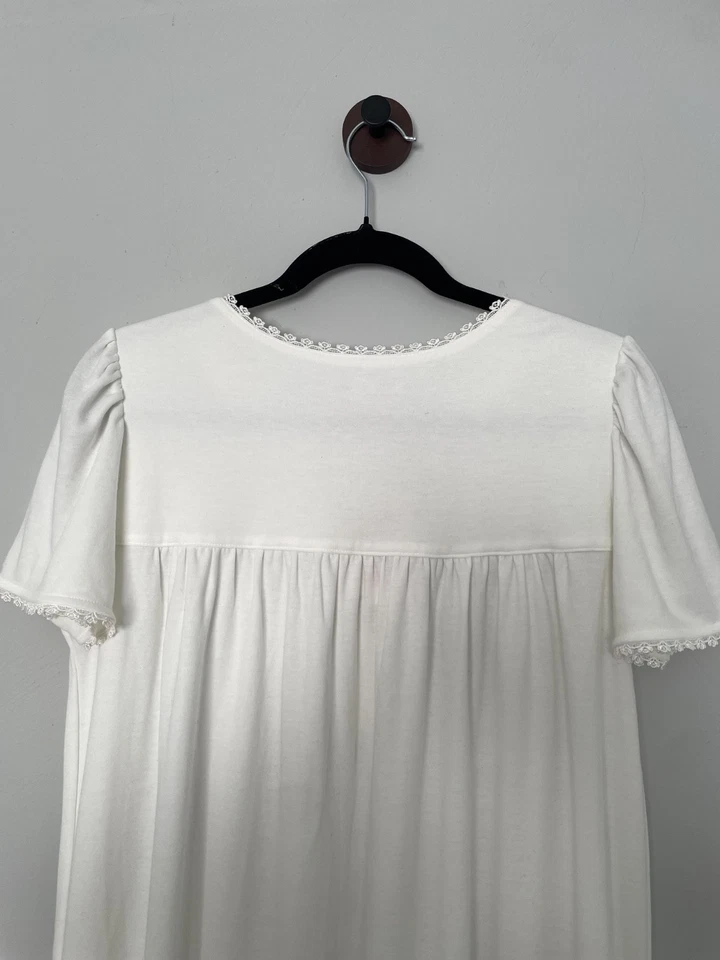 NWT Go Softly Ivory Cotton Blend Nightgown Sz S Stretchy Ultra Soft Sleepwear - Image 4 of 4