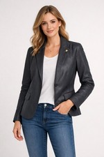 G-Star RAW Women  s Gray Olympia Blazer S Notch Lapel Twill Lined