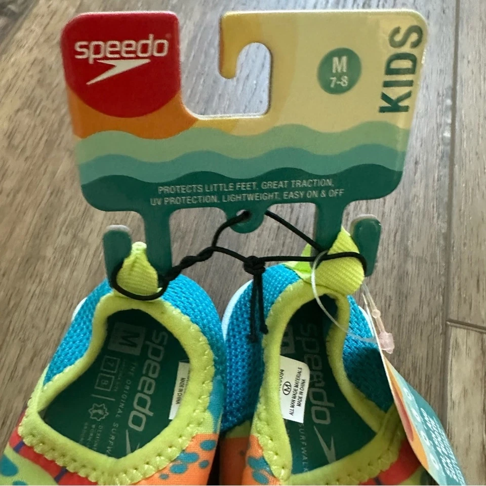 ¡¡NUEVO!! Speedo Niños Zapatos de Agua, Naranja y Azul, Dinosaurio, Talla 7/8 Foto 3 de 4