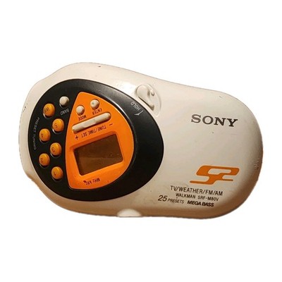 Sony Walkman S2 Sport TV/Weather/AM/FM Radio Model SRF-M80V With Belt-clip