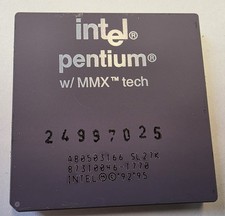 Intel Pentium MMX 166 MHz 32 Bit Socket 7 Vintage #B-468-09