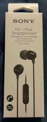 Sony MDR-EX15AP EX Headphones Black in ear earbuds new