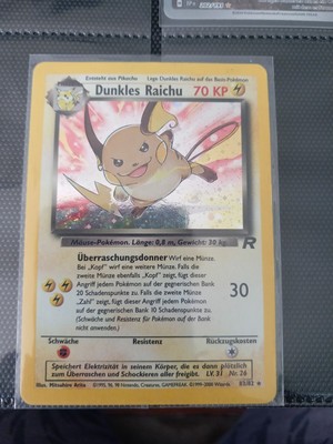 Dunkles Raichu 83/82 - 1.Ed. Team Rocket Holo Pokemonkarte Guter Zustand Deutsch