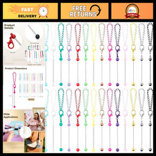 32 PCS Metal Blank Keychain Bars - DIY Beaded Keychain Making Kit, Craft Supplie
