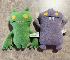 Lot Of 2 Little Uglys Green Abima and Purple Babo Uglydoll Plush