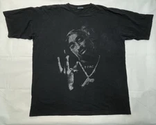 Vintage Russo Wear 2 Pac Tupac Shakur T-shirt Black Graphic Tee Size 3XL