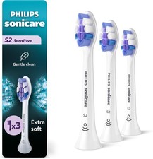 Philips Sonicare Sensitive S2 Replacement Toothbrush Heads, 3 Pack, White