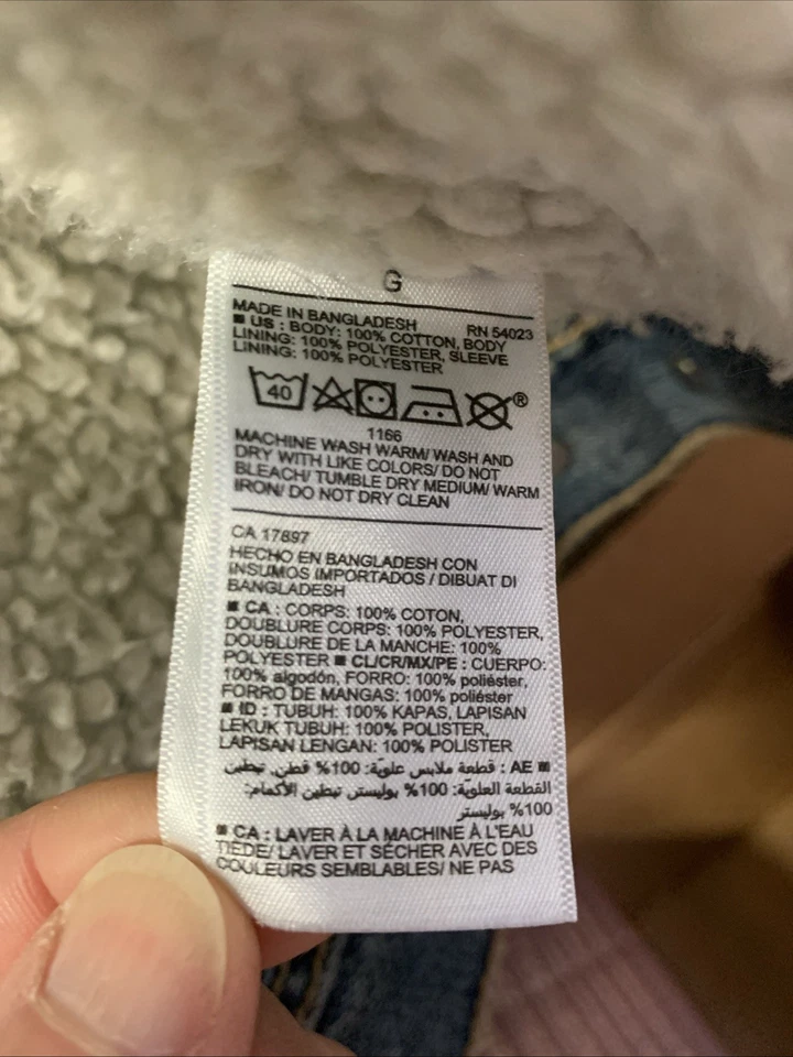 Chaqueta Denim Forrada Sherpa Azul Marino Antigua Talla L. Nueva con Etiqueta. Excelente Estado Foto 4 de 4