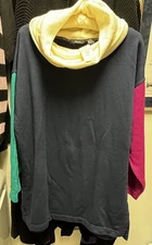 PASTA Vintage 90’s Sweater New Strawbridge & Clothier  Color Block Cowl Neck L