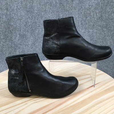 Dansko Otis Boots Womens 39 Ankle Bootie 5613020210 Side BLock Leather Black