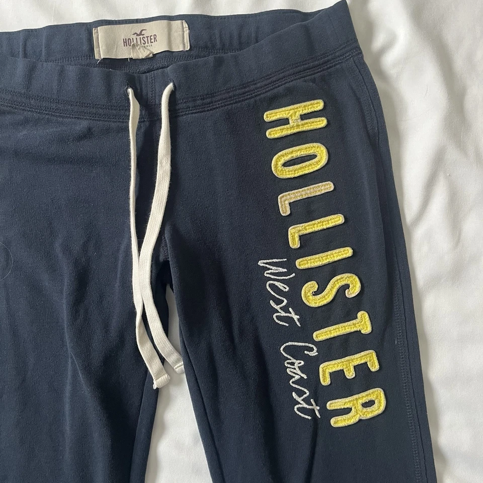 复古 Y2K Hollister 运动裤 SZ M 蓝色标志拼色西海岸购物中心学院风 — 第 4/4 张图片