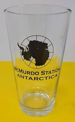 McMurdo Station Antarctica Science Research Beer Drinking Glass Barware RARE 