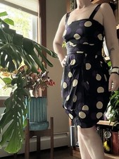 Marc by Marc Jacobs Women’s Black Silk Polka Dot Sleeveless Cocktail Dress
