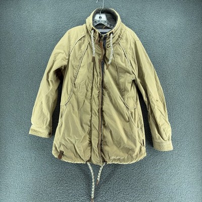 Naketano Jacket XL Slim Fit Tan Full Zip Brave New Word Hoodless Parka Unisex