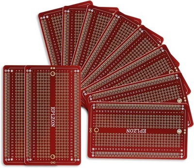 10 Pcs Solderable Breadboard PCB Board Gold Plted Solder Breadboar Color: Red