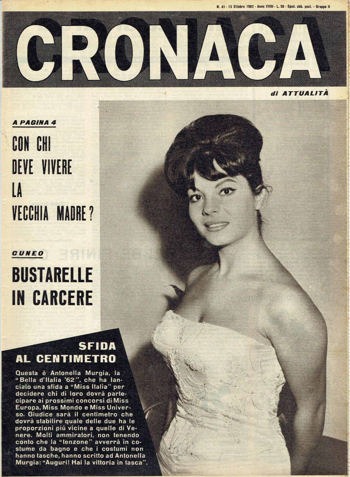 CRONACA 1962 ANTONELLA MURGIA=SANTA MARIA A VICO=CANOSA PUGLIA=SUZANNE CLIFT=