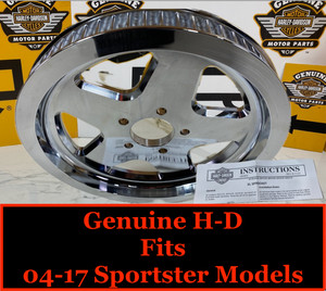 OEM 04-22 Harley Sportster models Thunder Star 68T Belt Sprocket Pulley Chrome